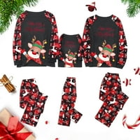 Roditeljski božićni jelen Ispis roditeljskih dječjih kariranih pantalona na dugih rukava pidžama domaća