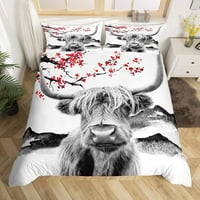 -Dake Highland stočarska posteljina kraljica Veličina slatka cvjetna bikovna krava od krave.
