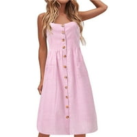 PEDORT Ljetna haljina za sunčanje Maxi haljina s plusom ljetne kratkih rukava ružičaste haljine ružičaste, 2xL