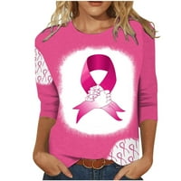 OwordTank Fall Cancer Pink T majice Lood Fit Plus size posadni vrat Casual rupne majice