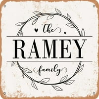 Metalni znak - porodica Ramey - Vintage Rusty izgled