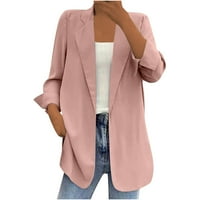 Tawop Blazers za žene Business Casual Moda Ženska ovratnik Plain dugih rukava Ležerni bluza Bluza Bluza