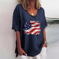 Hanas žensko ljeto casual bubu za uzorak nezavisnosti 4. jula Patriotski okrugli vrat kratki rukav duhovi majica