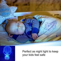 Goodking vanzemaljska noćna svjetla za djecu, 3D optičke iluzijske lampice mijenjaju noćnu svjetlost sa USB napajanjem, dodir i daljinski upravljač Najbolji rođendanski pokloni za dječake Dječje dijete