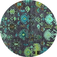 Ahgly Company u zatvorenom okruglom apstraktnom tirkizno plavim modernim prostirkama, 3 'runda