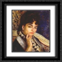 Pierre Auguste Renoir Matted Crna ukras uokvirena umjetnička štampa 'portret e. Alphonse Daudet '