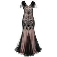 Dyegold sandresses za ženska Ležerna plaža - Maxi haljine za žene vjenčanje gost v-izrez kratki rukav