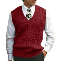 LisingTool dukseve za muškarce mužjak jesen zima casual čvrsti pleteni džemper prsluk bez rukava s rukavima