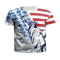 GRIANLOOK MENS T majica Američka zastava Štampaj majica Kratki rukav Ljetni vrhovi dnevna habanja osnovna