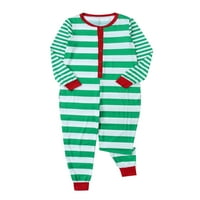 Porodica Hirigin odgovara božićnim pidžamama Jedna klasična prugasta odjeća za spavanje s dugim rukavima