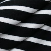 Ženske vrhove bluza Ležerne ljetne modne ženske majice kratkih rukava s V vratom Stripe majica crna