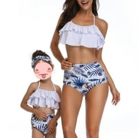 Kupaći kostim Jurebecia za djecu Dva kupaća odijela Top ruffled Flounce Tummy Control High struk donji bikini set