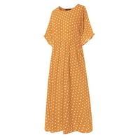 Baycosin Maxi haljina za žene Ljetne duge opuštene kratke tačkice od tiskane haljine