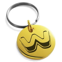 Slovo od nehrđajućeg čelika W Početni 3D monogram ugraviran mali medaljon krug šarm privjesak za ključeve