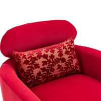 Jednostruki lounge kauč sa mekim lumbalnim jastukom, baršunastom završnom obradom i metalnim željeznim nogama, akcentna stolica s oružjem za dnevni boravak Čitanje uredskog objekta, ruža Crvena
