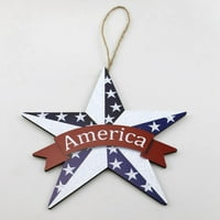 Drvene patriotske zvijezde znakove visećih vrata, rustikalna zvjezdana oblika američka zastava potpisuju