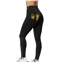 Tosmy gamaše za žene hlače Žene tiskane visokog čvrstog ugradnje sportove fitness breskve hlače struk