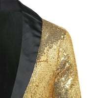 Tawop Tuxedo za muškarce Muška modna casual gumba Sequin odijelo Odijelo dugih rukava odijelo Collar
