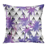 Plava sa palmama stilski ljetni crtež svijetli bok sočan i svježi šareni jastučni jastuk na poklopcu
