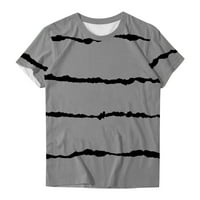 Ženska majica kratkih rukava Crewneck Tee Boja blok Striped Print Tunic Tops Labave ležerne ljetne majice