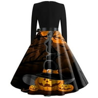 Skromne haljine za žene stabilna odjeća ženska modna casual Halloween Print Okrugli vrat kratkih rukava