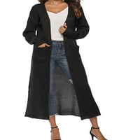 Glonme ženska odjeća dugi rukavac s dugim rukavima otvoren prednja jakna putovanja labavi džemperi casual