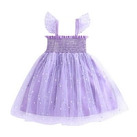 Djevojke toddlere haljine letjeti Star Moon Print Tulle Princess haljina za odjeću