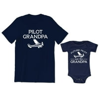 Muška majica pilot djeda Muška majica Airplane Graphic TEE budući pilot baš kao i djed Baby Bodysuit