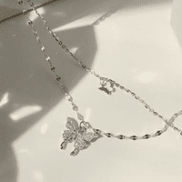 Ogrlica sa srebrnim srebrnim leptirom za žene za žene tinejdžerke leptir lanac ogrlica