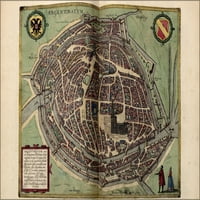 24 X36 Galerija poster, Mapa Strasbourg Francuska 1612