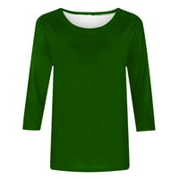 Edvintorg bluze za ženska casual rukava modna čvrsto okrugla vrat casual labava bluza s majicama Plus