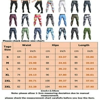 Beiwei Muške casual brzih kompresijskih hlača elastične struke mršave gamaše Muška srednja struka Sportska