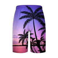 Xysaqa muške časove havajske šorc, muškarci Ljetni tropski print Elastični struk plaže kratke hlače
