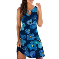 FINELYLOVE Ljetne haljine za ženu Bodycon haljine za žensku posadu izrez cvjetne rukavice za sunčanje