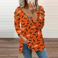 Ženska dukserica bundeve Halloween bundeve Ispiši patentna košulja naranče narančasta