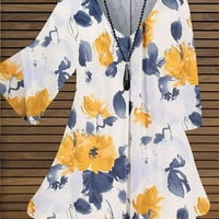 Ženski cvjetni print casual kratkih rukava V izrez majice i vrhovi tanka bluza za ogromne majice za