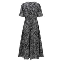 Ljetna haljina Aaiaymets Ljeto Spaghetti remen gumb dolje V izrez bez rukava Ležerna mini haljina, crna
