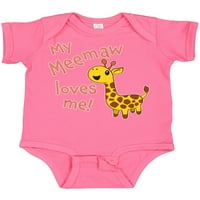 Inktastic My Meemaw voli mene - slatka Giraffe poklon baby boy ili baby girl bodionicu