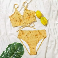 V izrez Ruched kupaći kostimi Ženske kupaći kostimi sa šorcama Kupaći kostimi Brazilski zavojni set