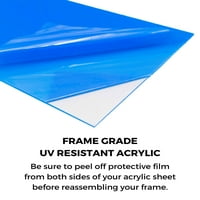 Frame Crni okvir za slike - Kompletan moderni foto okvir uključuje UV akril Sranjena stražara, besplatna