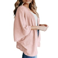 Luxplum dame kardigan džemper s rukavima Otvorena prednji kardigani Ležerni džemperi Zima ružičasta