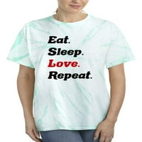 Jedite volju za spavanje Ponovite kravate Dye ciklone žene -Martprints dizajni, ženski X-veliki