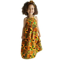Haljine za tinejdžerske toddler Baby Girls Afrički print off ramena Hands Band Princess casual haljina