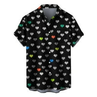 Lovskoo muns gumb dolje majice Ljetni dan zaljubljenih tiskani jednokrevetni džepni bluza casual labavi ispisani džepni bluza crna