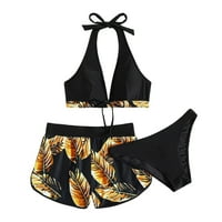 Rumida Ženska Split tri kratke hlače za kupaće kostim bikini sigurnosni pojasevi Coconut list otisak