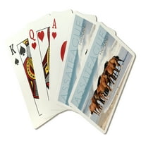 Assateague, Maryland, konji na plaži, lampionska preša, premium igračke kartice, kartonski paluba s jokerima, USA