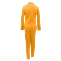 WorksObiits Outfits Ženski dugi rukav Solid pantalone Ležerne prilike Elegantni poslovni odijelo SetsComfy