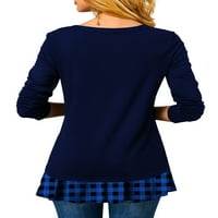 Ženske asimetrične majice s dugim rukavima V-izrez Nepravilna bluza Jesenski pulover