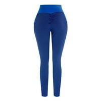 Pgeraug pantalone za žene vježbanje tajice fitness sport trčanje joga hlače gamaše plavo m
