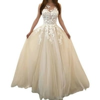 Follure maturalne haljine za žene modna posada vrata bez rukava cvjetni print čipka vjenčanica elegantna